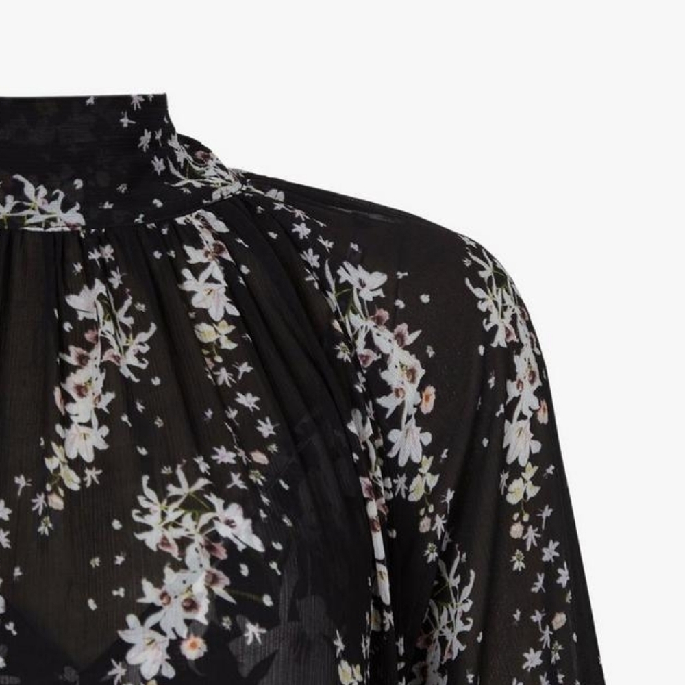 AllSaints | Eimear Cultiver Tiered Flowers Maxi Dress, Black Size US 10 - Picture 5 of 12